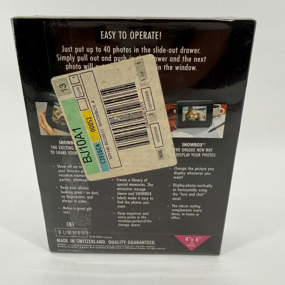 Burnes of Boston Showbox Photo Viewer Charcoal 4x6 Holds 40 Photos Vintage 1991